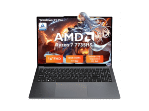 BLACKVIEW GamiBook 6 7735HS Mit US QWERTY Tastatur, Laptop, mit 16 Zoll Display, AMD Ryzen™ 7, 16 GB RAM, 512 GB SSD, AMD Radeon™ 680M, Grau, Windows 11 Pro