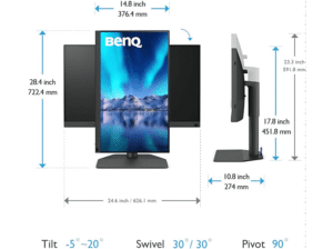 BENQ SW272U-27"/OFF/UHD 4K/60 HZ/ERGO 27 Zoll UHD 4K Monitor (5 ms Reaktionszeit , 60 Hz , 60 Hz nativ) – Bild 4