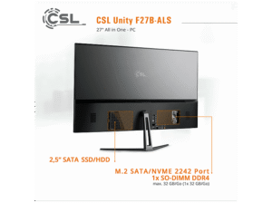 CSL Unity F27B-ALS, All-in-One-PC mit 27 Zoll Display, 16 GB RAM, 2000 GB SSD, Schwarz – Bild 5