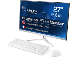 CSL Unity F27W-ALS, All-in-One-PC mit 27 Zoll Display, 32 GB RAM, 256 GB SSD, Weiß