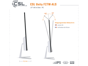 CSL Unity F27W-ALS, All-in-One-PC mit 27 Zoll Display, 8 GB RAM, 2000 GB SSD, Weiß – Windows 11 Home – Bild 3