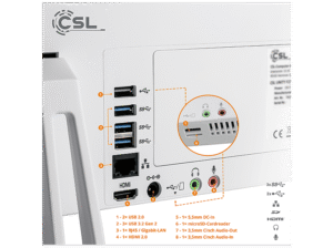 CSL Unity F27W-ALS, All-in-One-PC mit 27 Zoll Display, 8 GB RAM, 2000 GB SSD, Weiß – Windows 11 Home – Bild 4