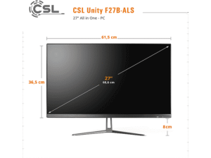 CSL Unity F27B-ALS, All-in-One-PC mit 27 Zoll Display, 16 GB RAM, 512 GB SSD, Schwarz – Windows 11 Home – Bild 2