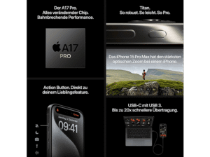 APPLE iPhone 15 Pro Max 5G 512 GB Titan Schwarz Dual SIM – Bild 6