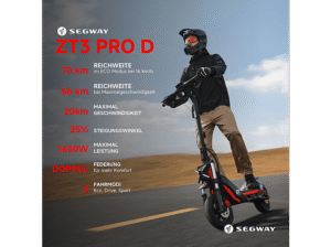 SEGWAY ZT3 Pro D E-Scooter (11 Zoll, Schwarz / Rot) – Bild 2