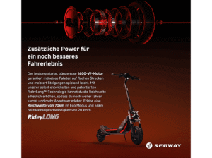 SEGWAY ZT3 Pro D E-Scooter (11 Zoll, Schwarz / Rot) – Bild 3