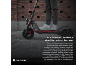 SEGWAY ZT3 Pro D E-Scooter (11 Zoll, Schwarz / Rot) – Bild 4