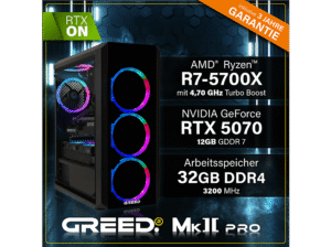 GREED MK2 Pro AMD - 32GB RAM, Gaming PC mit AMD Ryzen™ 7 Ryzen 7 5700X Prozessor, 32 GB RAM, 1 TB SSD, NVIDIA GeForce RTX™ 5070, Windows 11 Pro – Bild 3