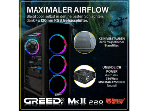 GREED MK2 Pro AMD - 32GB RAM, Gaming PC mit AMD Ryzen™ 7 Ryzen 7 5700X Prozessor, 32 GB RAM, 1 TB SSD, NVIDIA GeForce RTX™ 5070, Windows 11 Pro – Bild 4