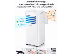 JUNG RAKS PRO AIR 9 9000BTU mobiles Klimagerät Weiß (Max. Raumgröße: 20 m², EEK: A) – Bild 5