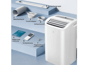 JUNG RAKS PRO AIR 12 12000BTU mobiles Klimagerät Weiß (Max. Raumgröße: 30 m², EEK: A) – Bild 4