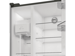 BAUKNECHT SBS IW E90 Pearl, Wasser- & Eiswürfelspender, Side by Side (578 l, E, 1790 mm hoch, Edelstahloptik) – Bild 6