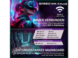 GREED MK2 Plus AMD - 4K, Gaming PC mit AMD Ryzen™ 7 7 5700X Prozessor, 32 GB RAM, 1 TB SSD, AMD Radeon™ RX 9060 XT, Windows 11 Pro – Bild 6