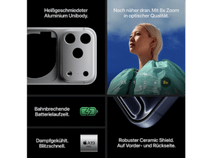 APPLE iPhone 17 Pro Max 5G 256 GB Silber Dual SIM – Bild 6