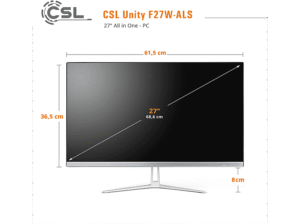 CSL Unity F27W-ALS, All-in-One-PC mit 27 Zoll Display, 16 GB RAM, 2000 GB SSD, Weiß – Windows 11 Home – Bild 2