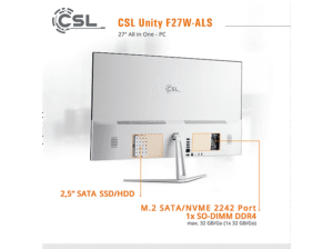 CSL Unity F27W-ALS, All-in-One-PC mit 27 Zoll Display, 16 GB RAM, 2000 GB SSD, Weiß – Windows 11 Home – Bild 5