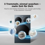 HAIER HAMQD 410CBL9GN-84, 3 Trommeln MultiWash Waschmaschine (10 kg, 1330 U/Min., A) – Bild 4