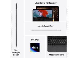APPLE iPad Pro Wi-Fi (2024), Tablet, 512 GB, 13 Zoll, Space Schwarz – Bild 6