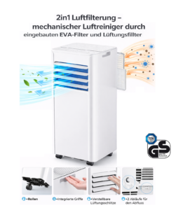 JUNG LIFE AIR 9000BTU mobiles Klimagerät Weiß (Max. Raumgröße: 75 m², EEK: A) – Bild 5
