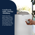 DELONGHI Pinguino PAC AP98 GentleJet, Wohlfühlklima, 3-in1: Kühlung, Entfeuchtung, Ventilation, sanfte Luftverteilung, leises mobiles Klimagerät Weiß/Elfenbeinweiß (Max. Raumgröße: 37,5 m², EEK: A+) – Bild 2