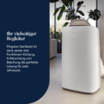 DELONGHI Pinguino PAC AP98 GentleJet, Wohlfühlklima, 3-in1: Kühlung, Entfeuchtung, Ventilation, sanfte Luftverteilung, leises mobiles Klimagerät Weiß/Elfenbeinweiß (Max. Raumgröße: 37,5 m², EEK: A+) – Bild 3