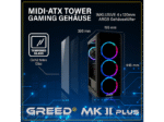 GREED MK2 Plus AMD - 4K, Gaming PC mit AMD Ryzen™ 7 7 5700X Prozessor, 32 GB RAM, 1 TB SSD, AMD Radeon™ RX 9060 XT, Windows 11 Pro – Bild 2