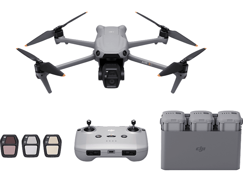 image-961.png DJI Air 3S Fly More Combo (DJI RC-N3) Mini-Kameradrohne, Grau – Bild 1